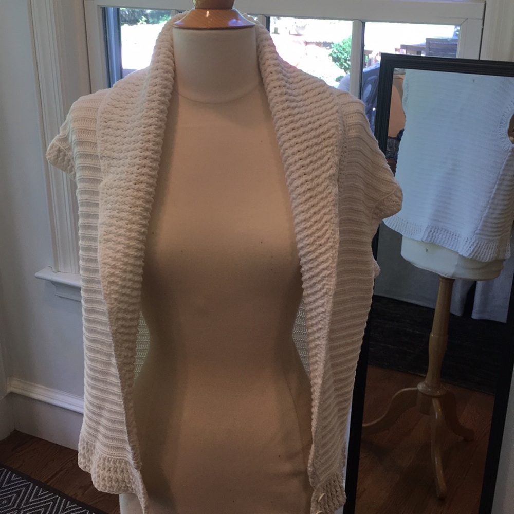 White knit cardigan